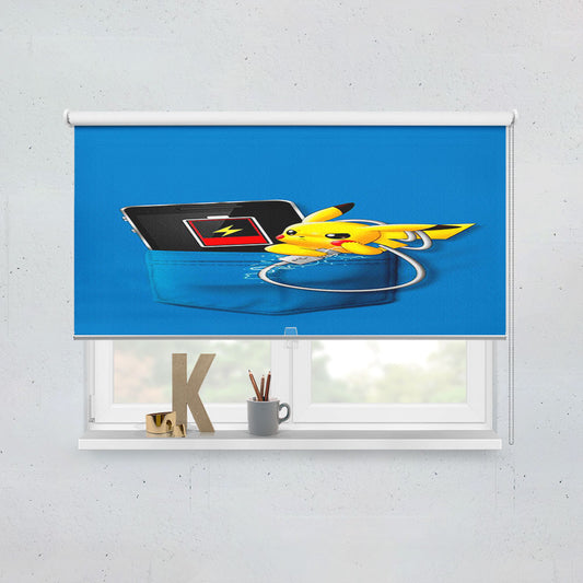 Pikachu Charger In The Pocket Window Roller Blinds Shades