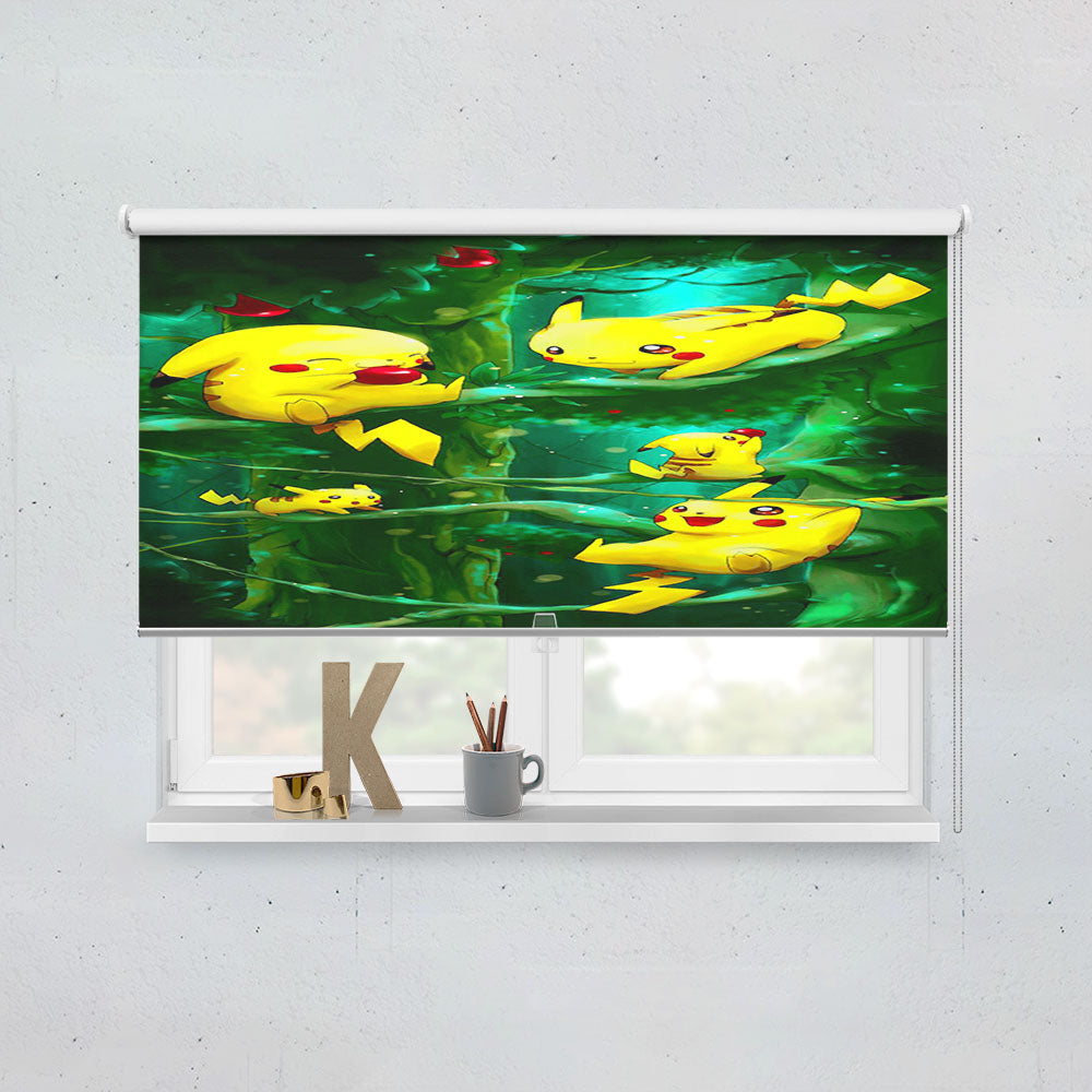 Pikachu Collection In The Forest Window Roller Blinds Shades