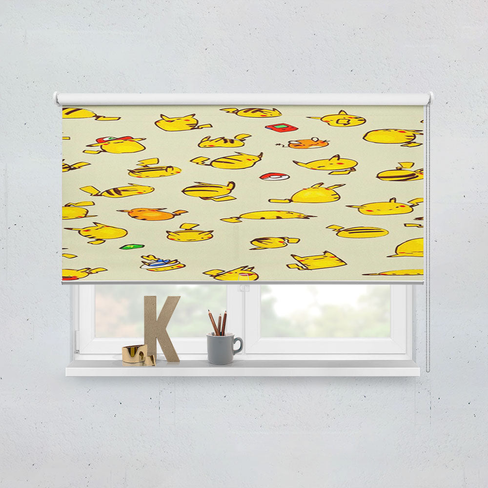 Pikachu Cute Wallpaper Window Roller Blinds Shades