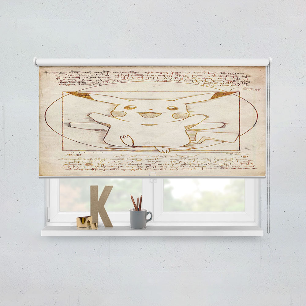 Pikachu Vitruvian Window Roller Blinds Shades