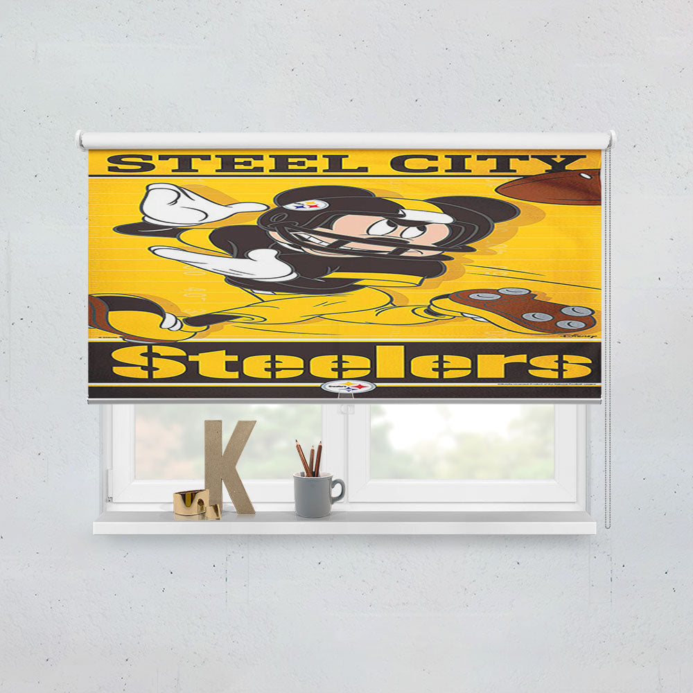 Pittsburgh Steelers Disney Mickey Mouse Nfl Window Roller Blinds Shades