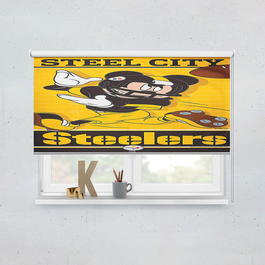 Pittsburgh Steelers Disney Mickey Mouse Nfl Window Roller Blinds Shades