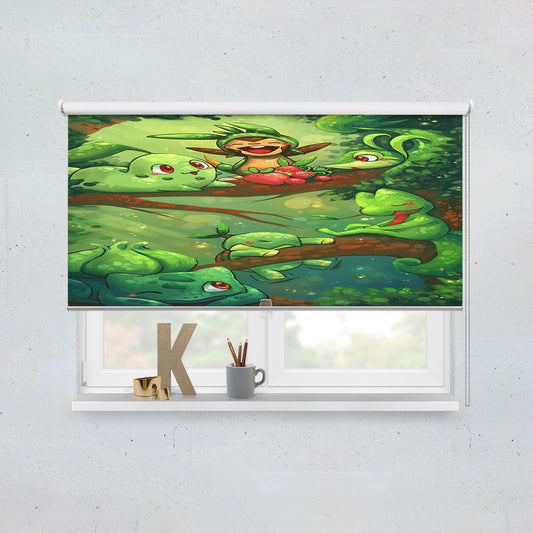 Pokemon All Grass Type Starters Window Roller Blinds Shades