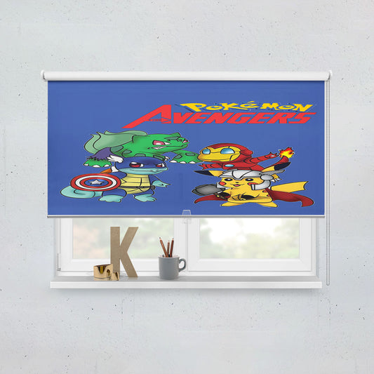 Pokemon Avengers Window Roller Blinds Shades