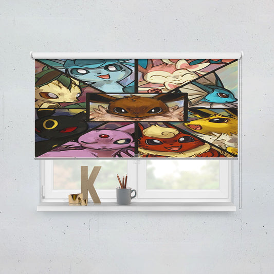 Pokemon Eevee Collage Window Roller Blinds Shades