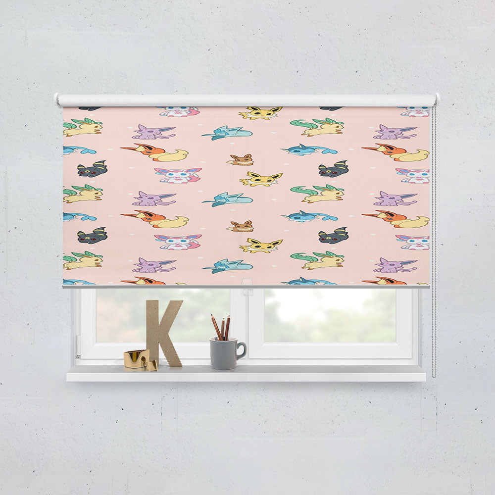 Pokemon Eevee Evolution Pattern Window Roller Blinds Shades