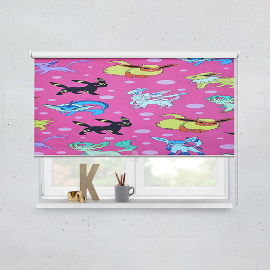 Pokemon Eeveelutions Pattern Window Roller Blinds Shades