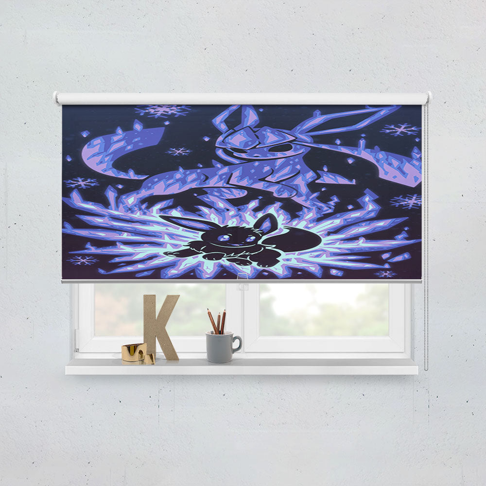 Pokemon Evolution Eevee To Glaceon Window Roller Blinds Shades