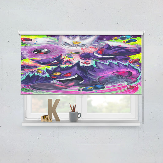 Pokemon Gastly Evolve Ghost Type Window Roller Blinds Shades
