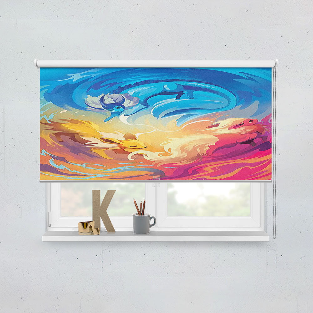 Pokemon Gathering Of Elements Paintings On Canvas Window Roller Blinds Shades