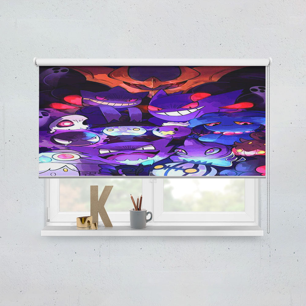 Pokemon Gengar Doodle Window Roller Blinds Shades