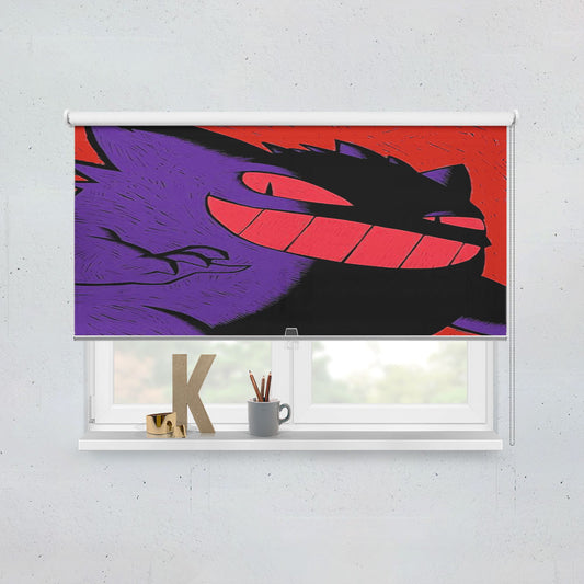 Pokemon Gengar Smirk Window Roller Blinds Shades