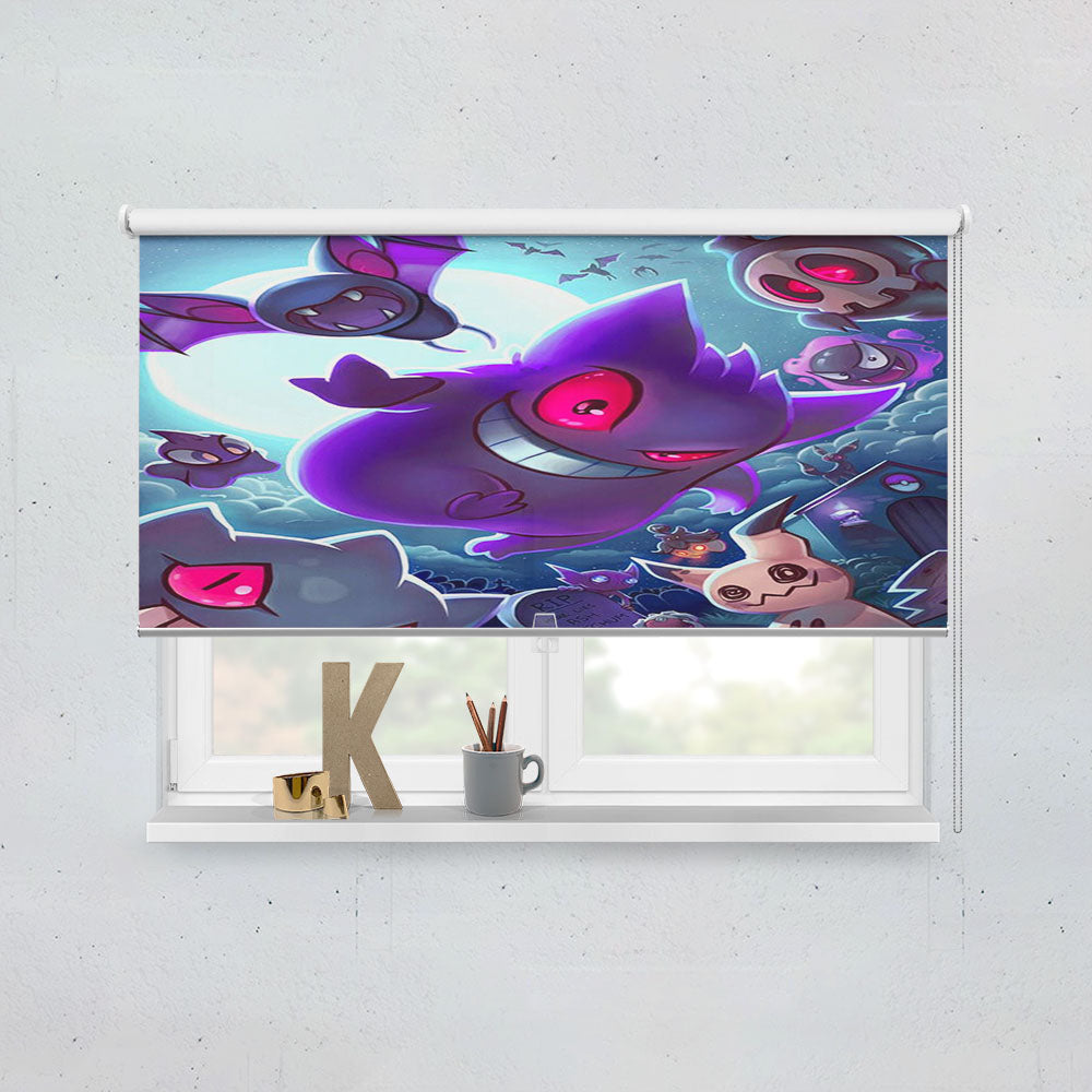 Pokemon Ghost Happy Halloween Window Roller Blinds Shades