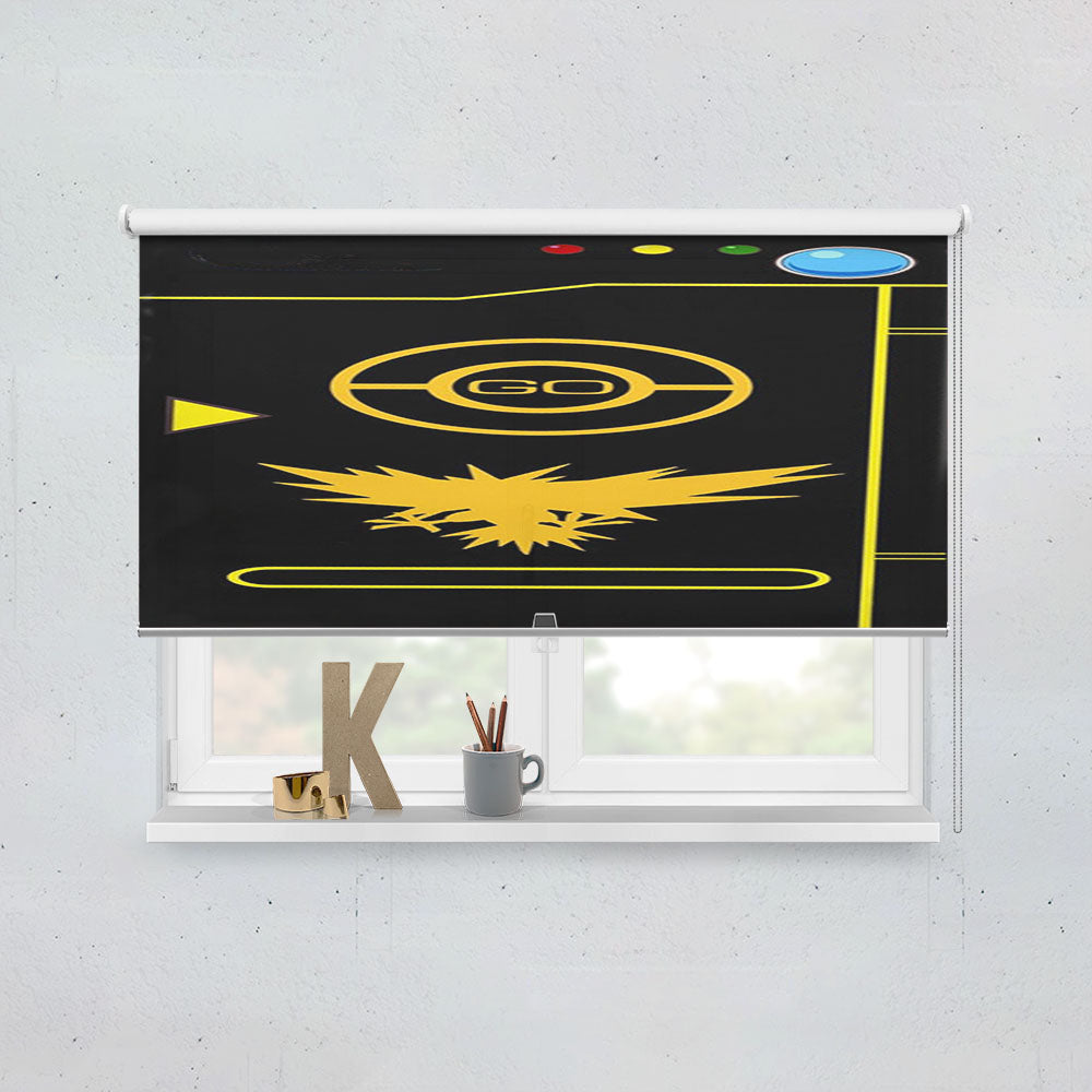 Pokemon Go Pokedex Team Instinct Black Window Roller Blinds Shades