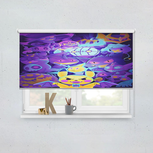 Pokemon Halloween Ghost Type With Pikachu Window Roller Blinds Shades
