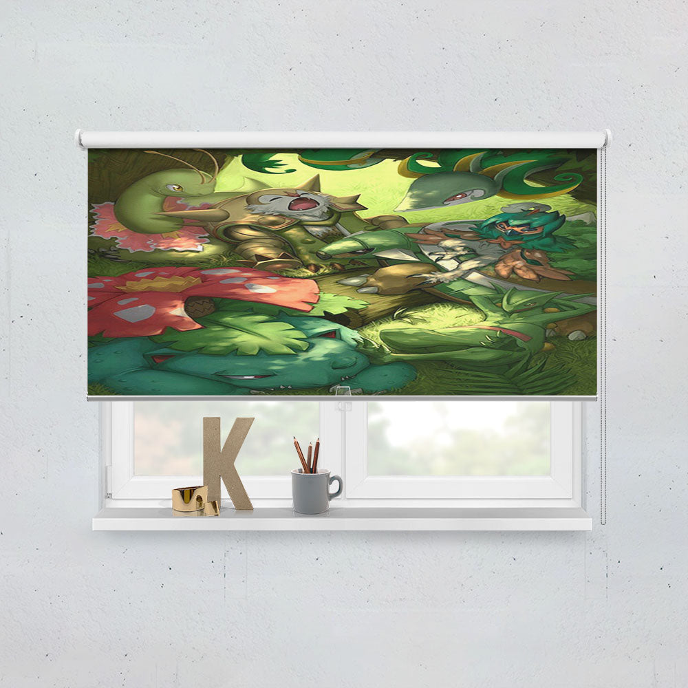 Pokemon Iniciales Tipo Planta Grass'S Starters Window Roller Blinds Shades