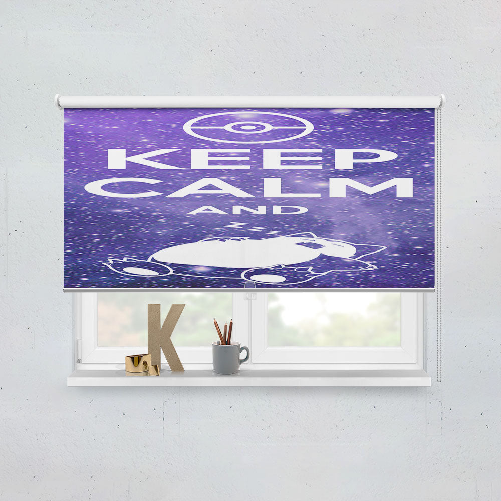 Pokemon Keep Calm And Snorlax Window Roller Blinds Shades