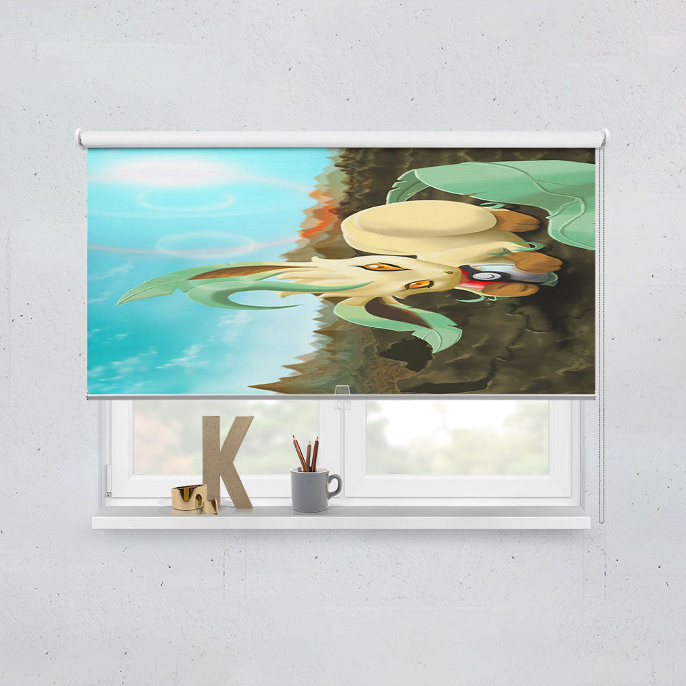 Pokemon Leafeon Pokeball Window Roller Blinds Shades