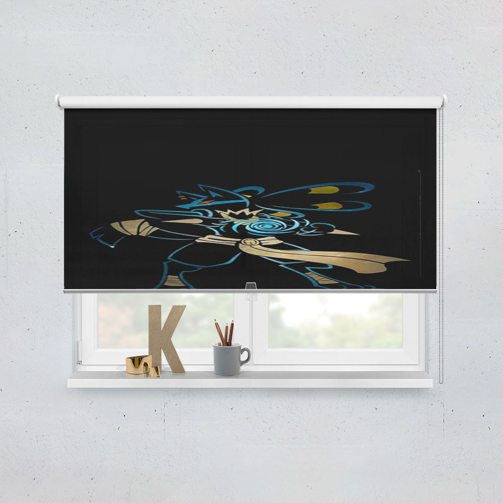Pokemon Lucario Night Silhouette Window Roller Blinds Shades