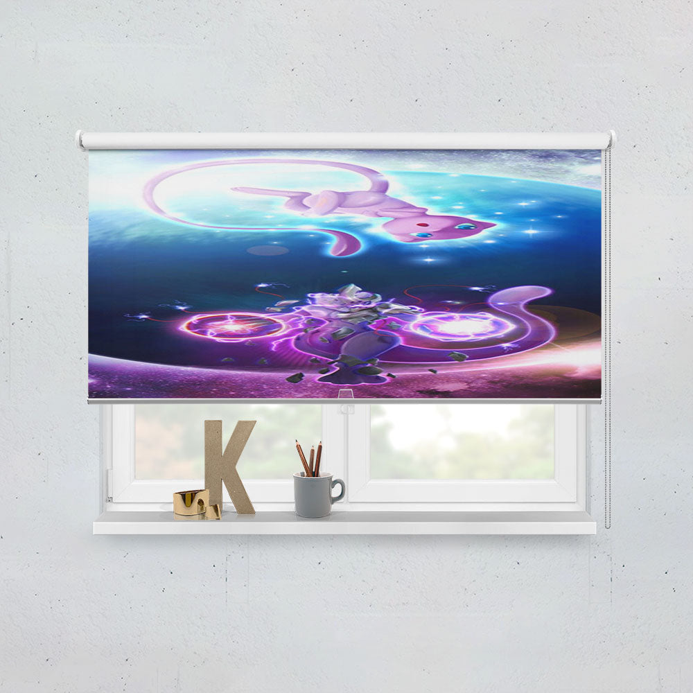 Pokemon Mew And Mewtwo Galaxy Fanart Window Roller Blinds Shades