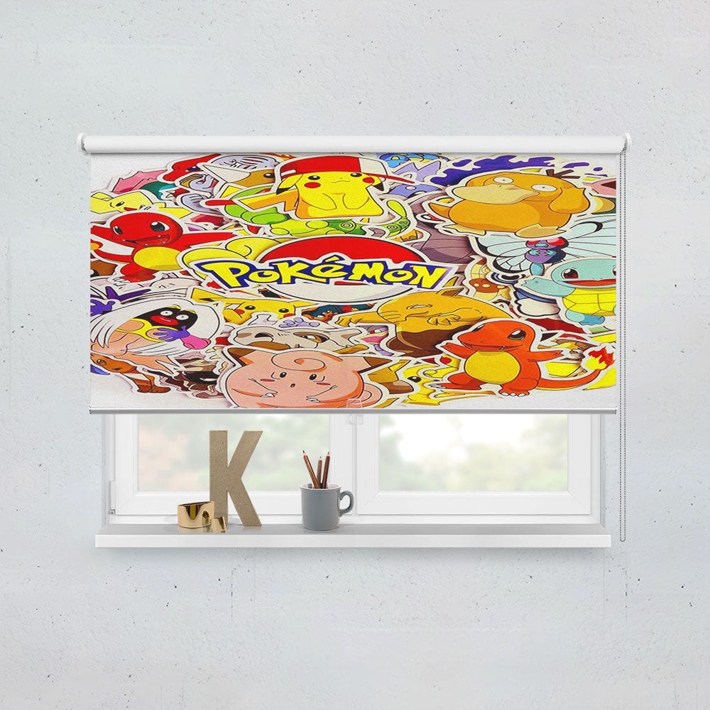 Pokemon Pikachu And All Friends Sticker Wallpaper Window Roller Blinds Shades