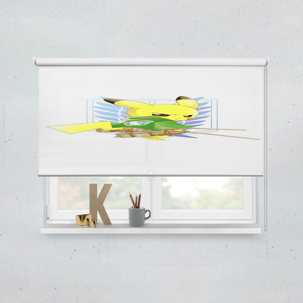 Pokemon Pikachu Attack On Titans Window Roller Blinds Shades