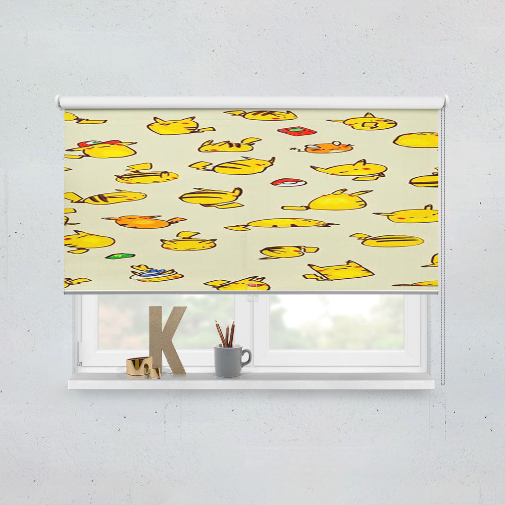 Pokemon Pikachu Pattern Window Roller Blinds Shades