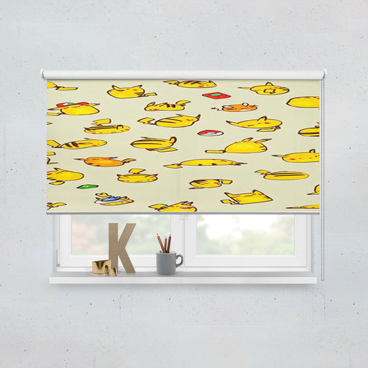 Pokemon Pikachu Pattern Window Roller Blinds Shades