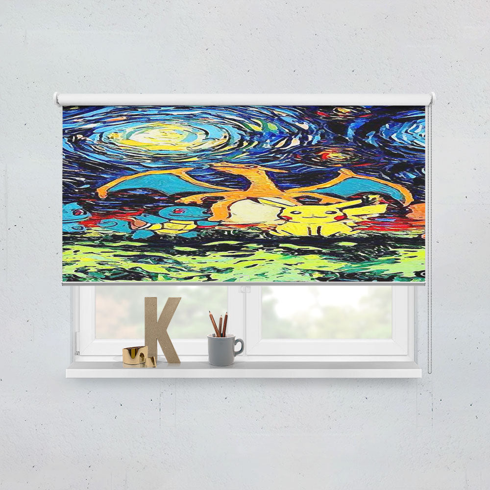 Pokemon Starry Night Window Roller Blinds Shades