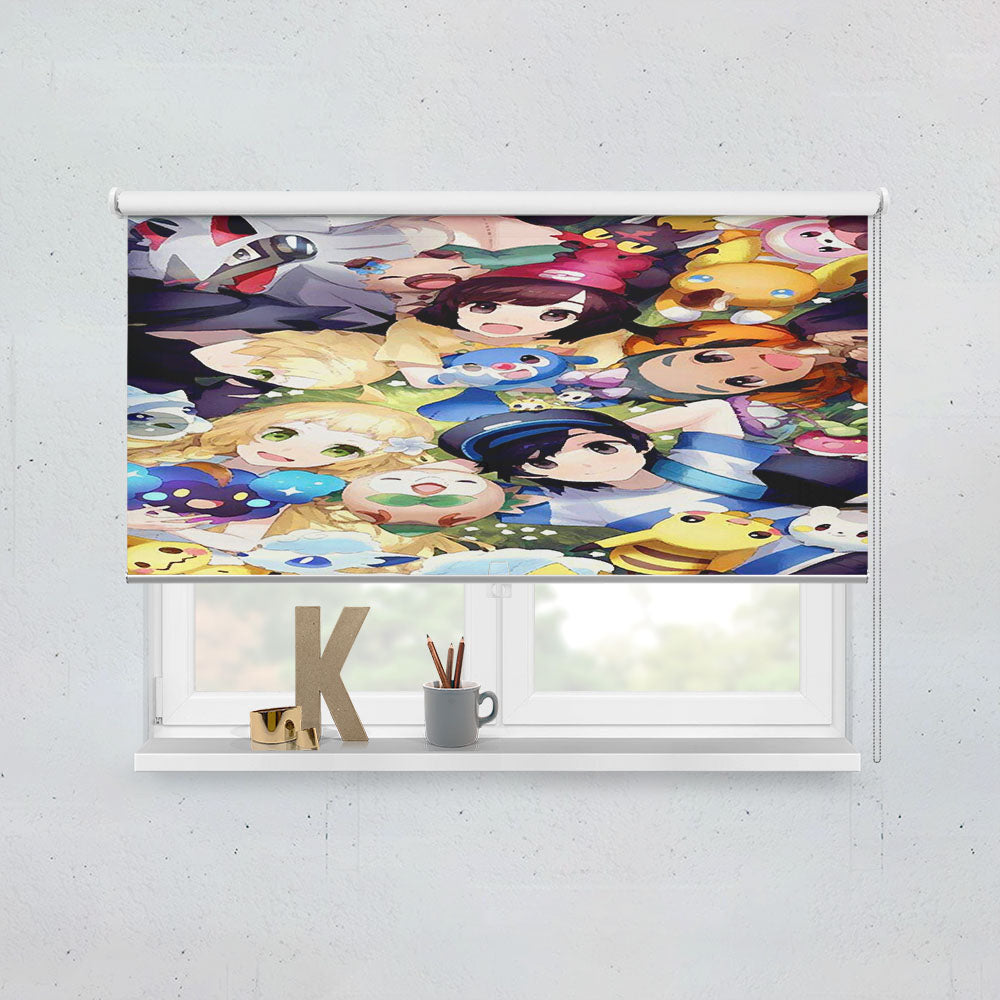 Pokemon Sun And Moon Paint Art Window Roller Blinds Shades