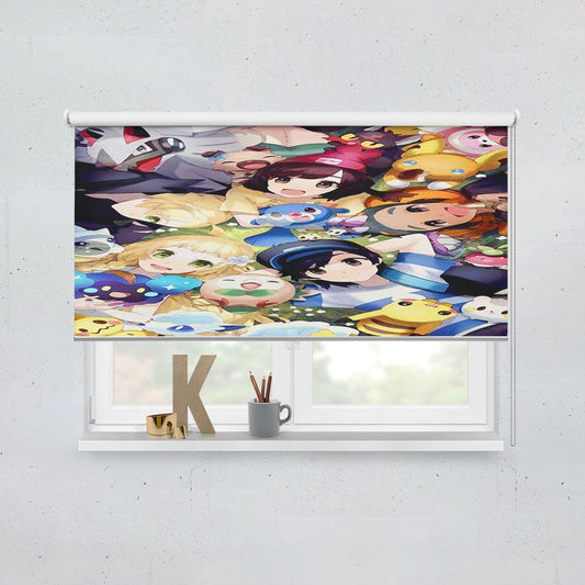 Pokemon Sun And Moon Paint Art Window Roller Blinds Shades