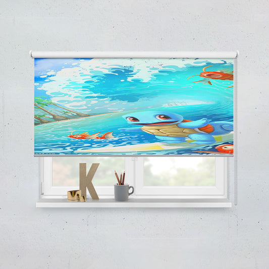 Pokemon Surfing Squirtle Window Roller Blinds Shades