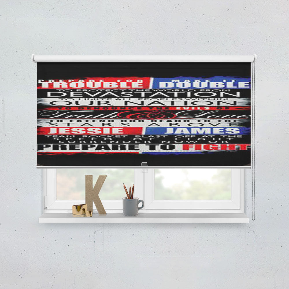 Pokemon Team Rocket Motto Window Roller Blinds Shades