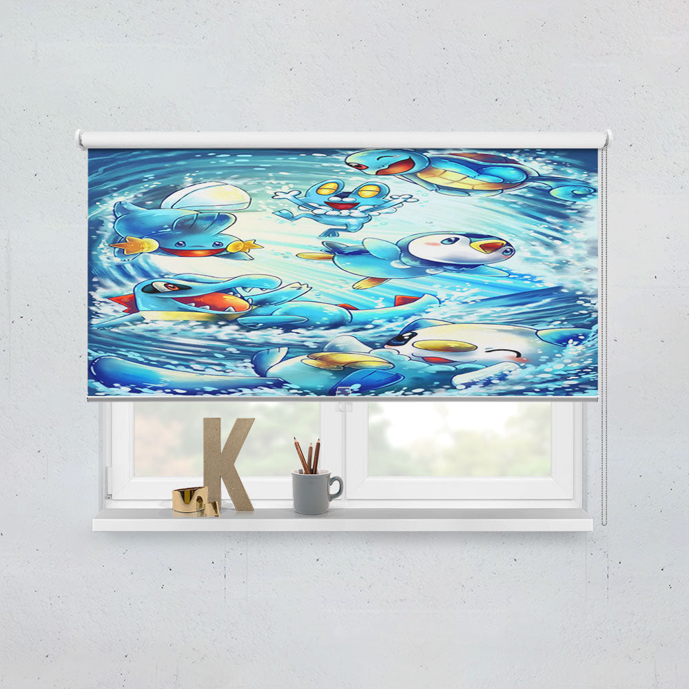 Pokemon Water Starter Window Roller Blinds Shades