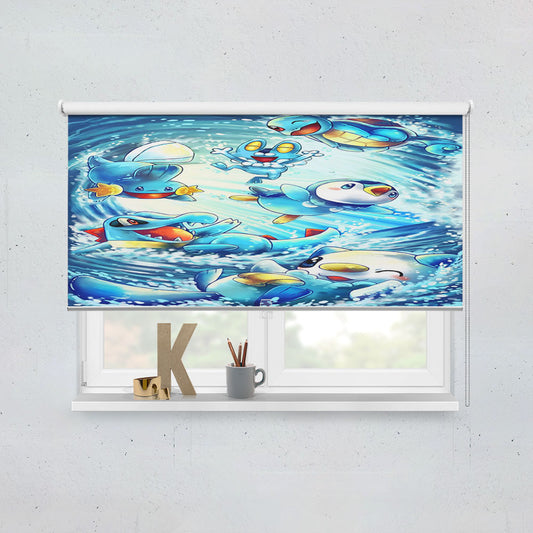 Pokemon Water Starter Window Roller Blinds Shades
