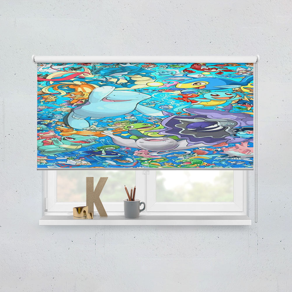 Pokemon Water Type Fanart Collage Window Roller Blinds Shades