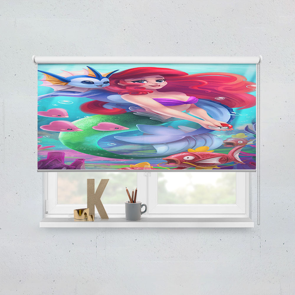 Pokemon With The Little Mermaid Window Roller Blinds Shades