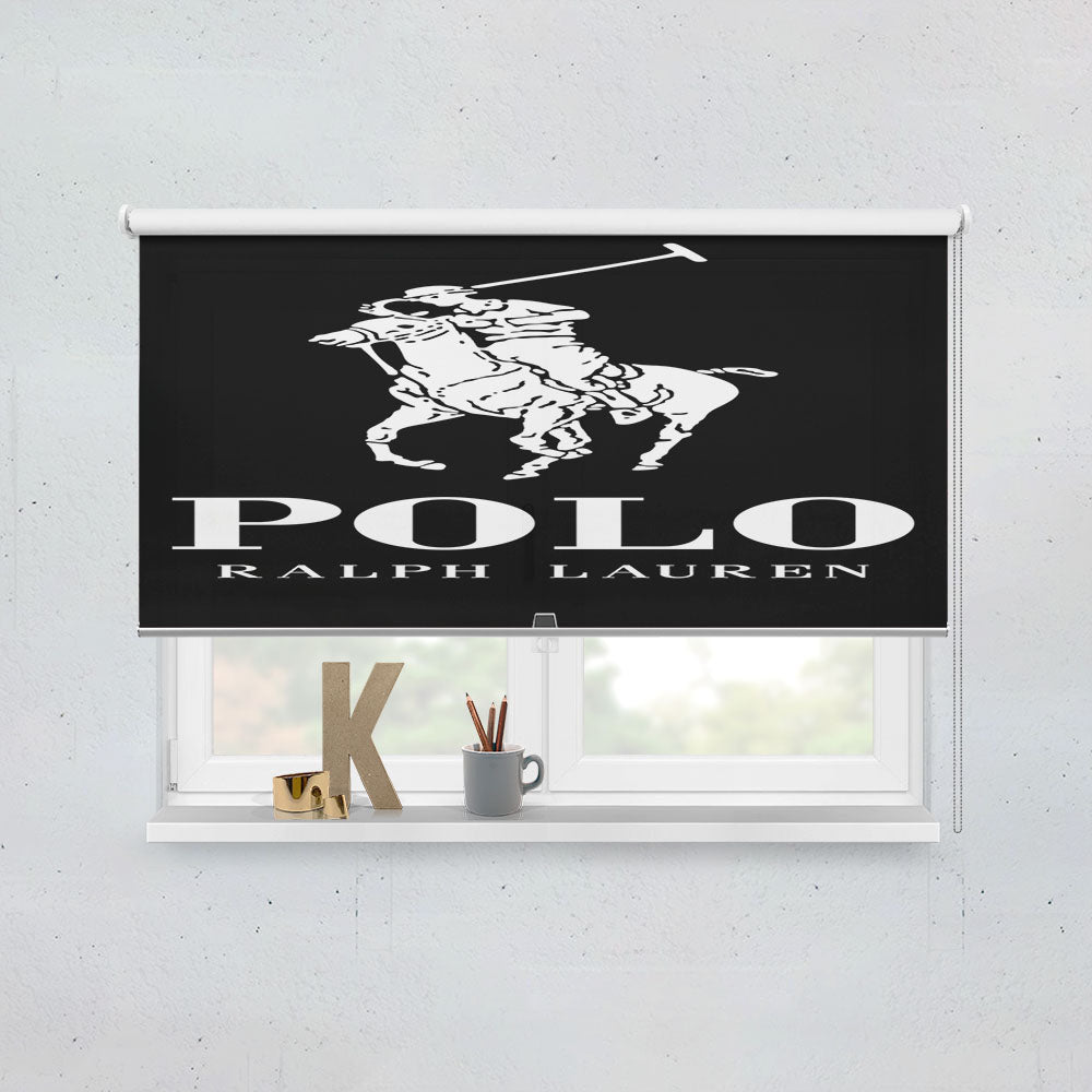 Polo Ralph Lauren Logo Black White Window Roller Blinds Shades