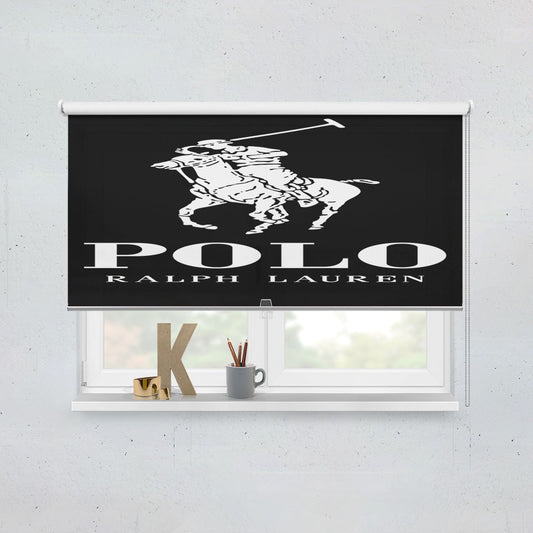 Polo Ralph Lauren Logo Black White Window Roller Blinds Shades