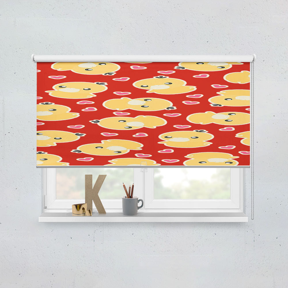 Psyduck Cute Pokemon Pattern Window Roller Blinds Shades