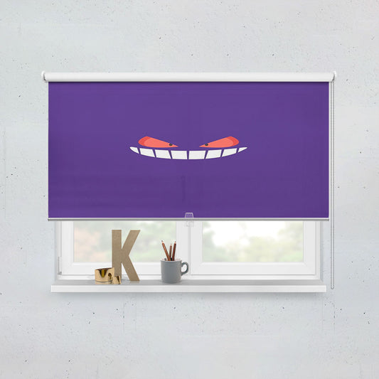 Purple Gengar Face Pokemon Window Roller Blinds Shades