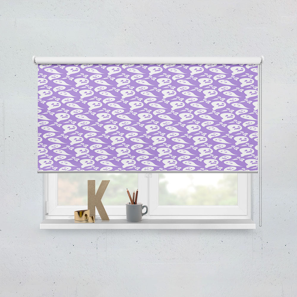 Purple Ghosts Pattern Halloween Window Roller Blinds Shades