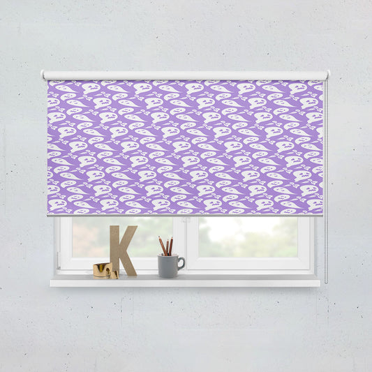 Purple Ghosts Pattern Halloween Window Roller Blinds Shades