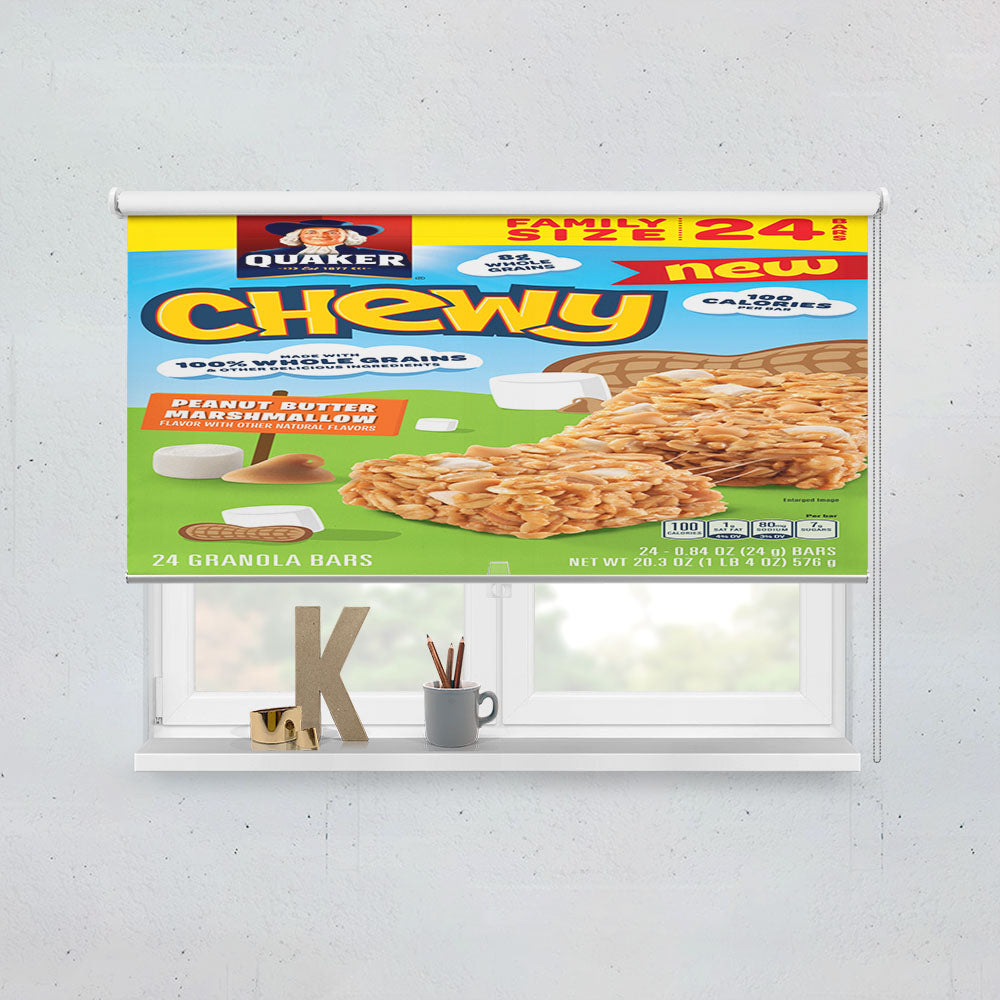 Quaker Chewy Granola Bars Peanut Butter Marshmallow Window Roller Blinds Shades