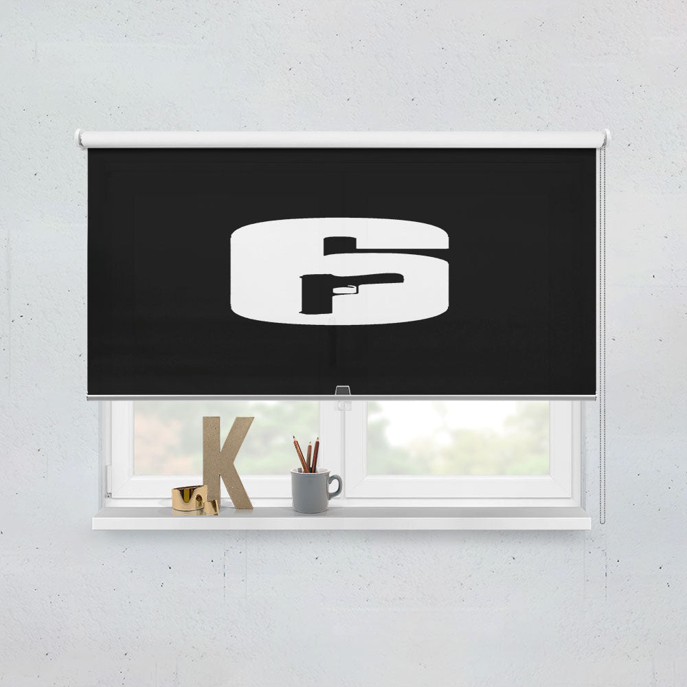 Rainbow Six Siege Black White Guns Logo Window Roller Blinds Shades