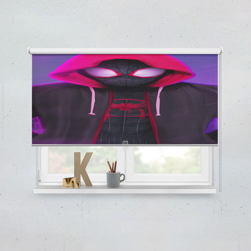Red Black Spiderman Kid Hoodies Into The Verse Window Roller Blinds Shades