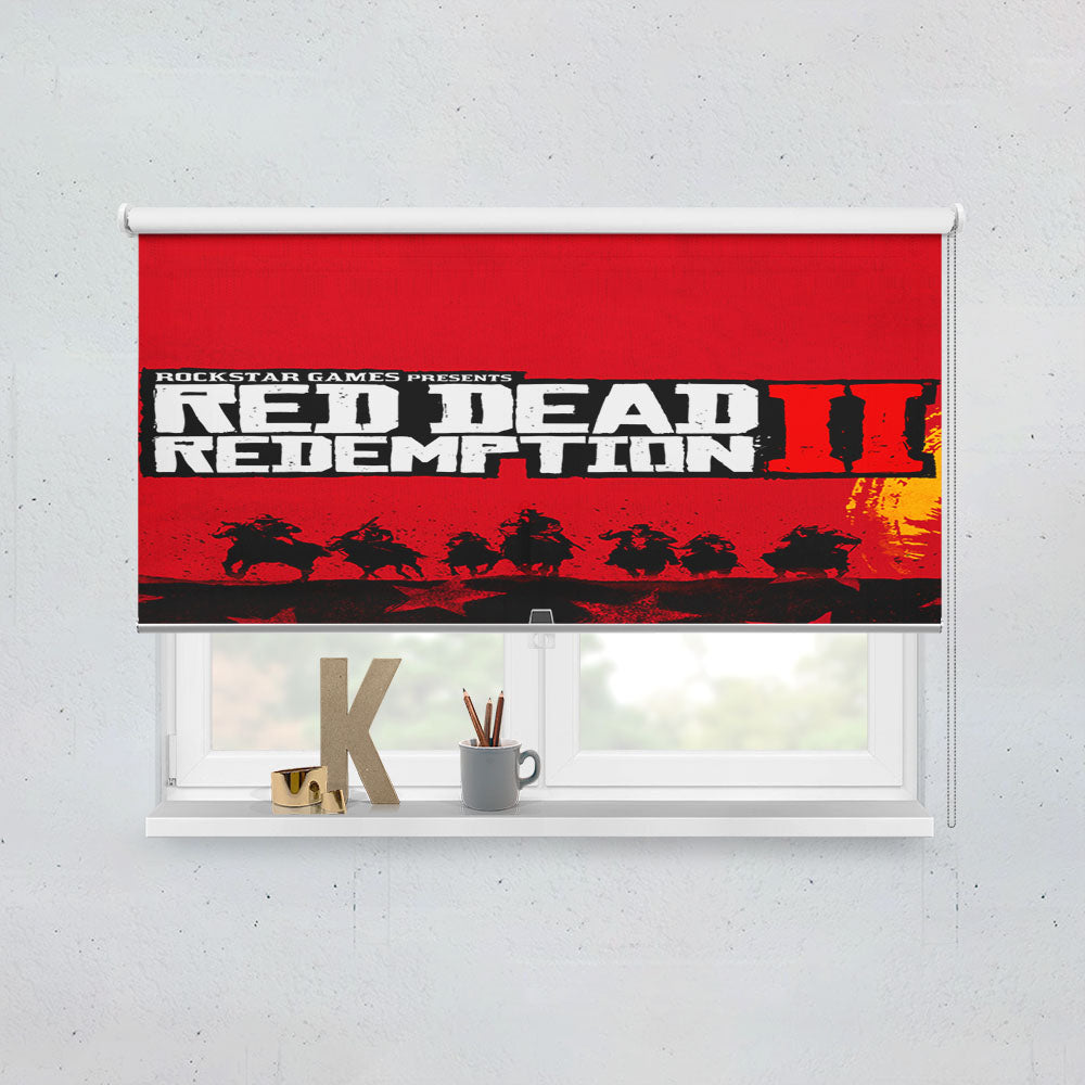 Red Dead Redemption Ii Illustration Poster Window Roller Blinds Shades