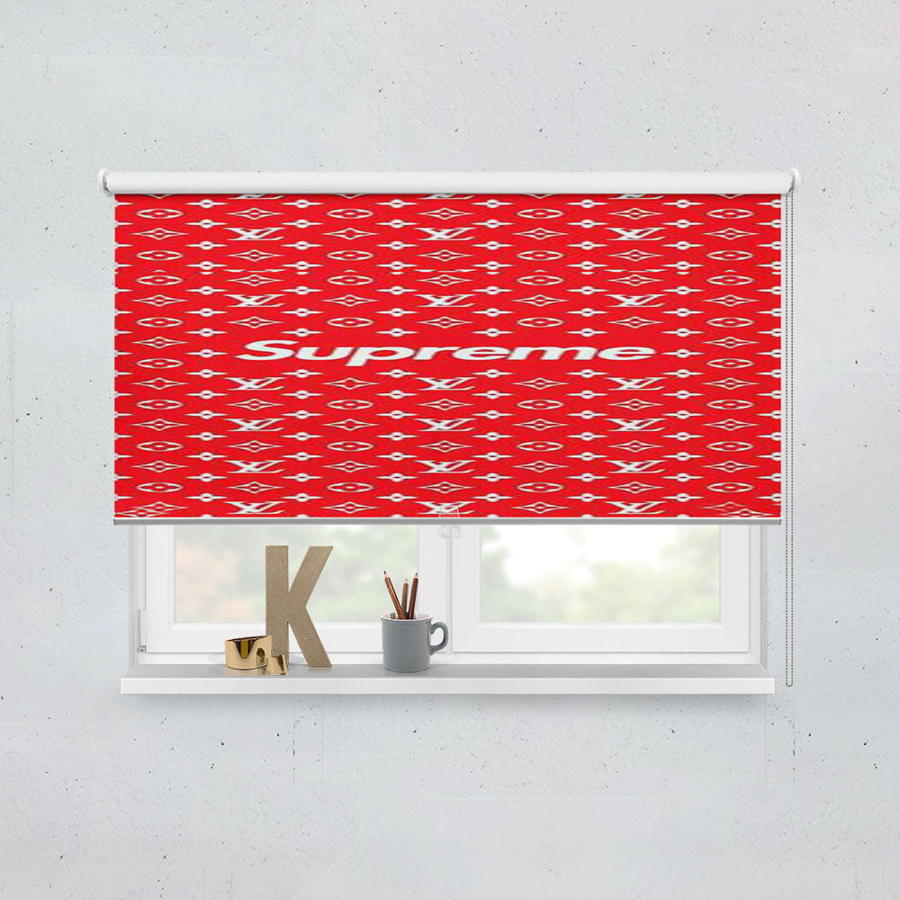 Red Louis Vuitton Supreme Window Roller Blinds Shades