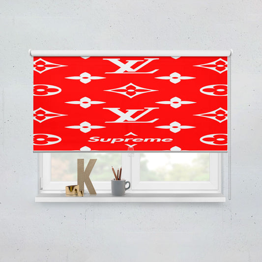 Red Supreme Luois Vuitton Window Roller Blinds Shades