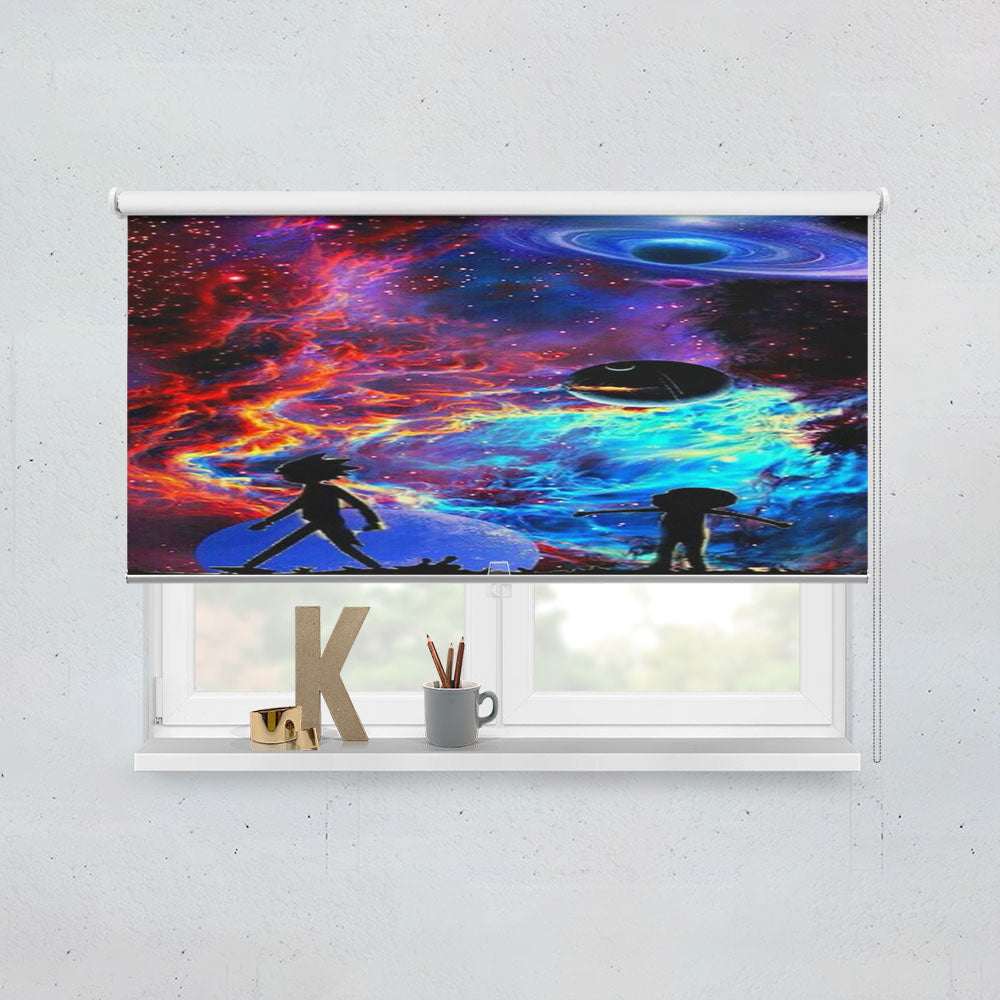 Rick And Morty Flat Galaxy Window Roller Blinds Shades